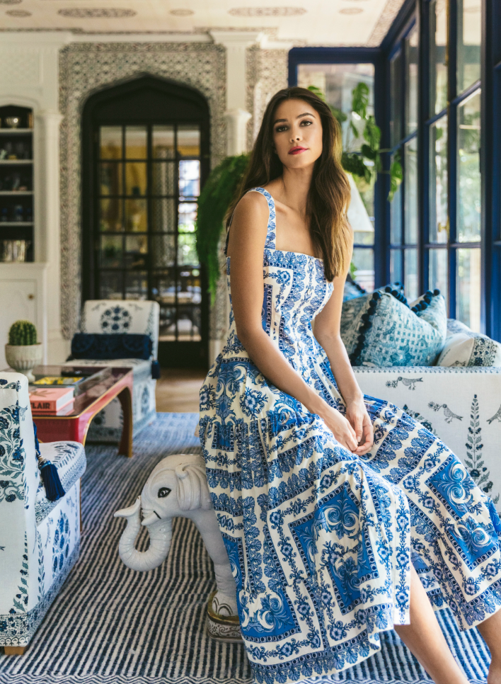 cara cara blue and white dress Cara Cara Asbury Midi Dress XS / Luna Blue