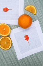 Load image into Gallery viewer, Lettermade Aperol Spritz Linen Cocktail Napkins
