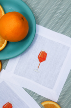 Load image into Gallery viewer, Lettermade Aperol Spritz Linen Cocktail Napkins