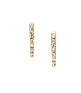 14K Gold Diamond Bar Earrings by Laguna Supply
