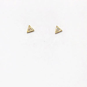 14K Gold Diamond Triangle Earrings by Laguna Supply