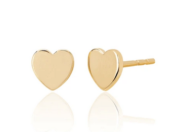 14K Gold Mini Heart Stud Earrings