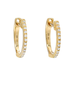 14K Gold Diamond Huggie Earrings by Laguna Supply