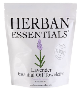 Herban Towelettes- 20 pack Lavendar Oil